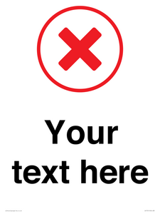 Custom plain background, red cross in a circle sign